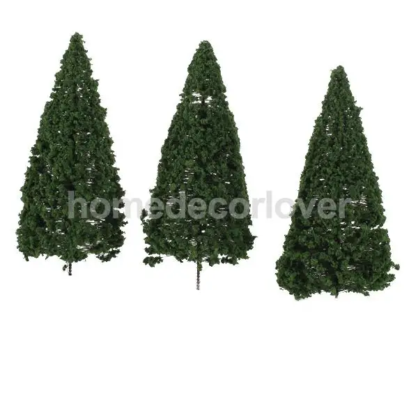 10шт. 1:75 HO Scale Зеленый пейзаж модель Cedar Trees 12 см прочные | Дом и сад