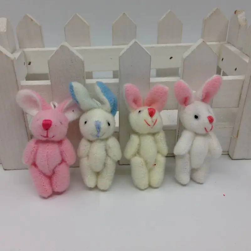 4 5 см (1 8 &quot) Плюшевые Мини кролик совместных голой Подвески плюшевого зайчика для