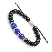 natural round agates matte black onyx beads bracelet for womenmens hand fashion jewelry