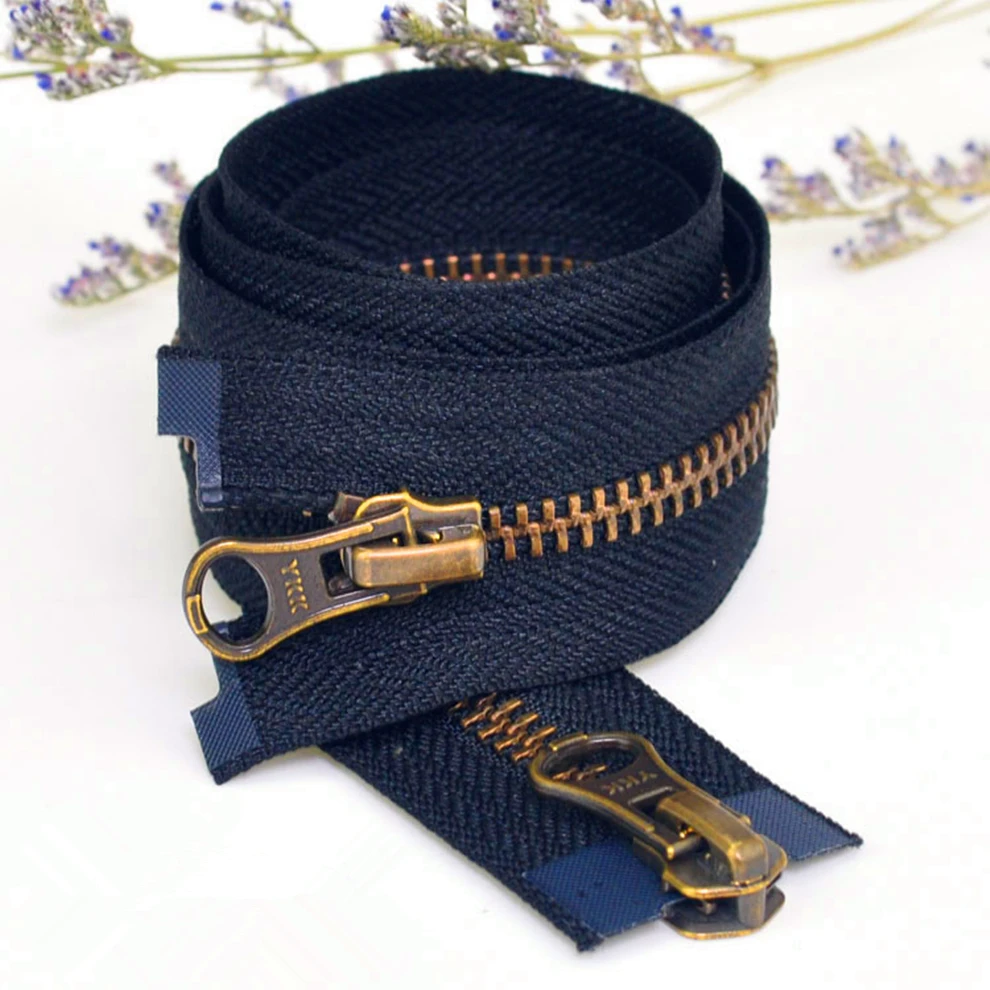 1 шт./лот 5 # застежка-Молния Черная металлическая застежка-молния длинная медная