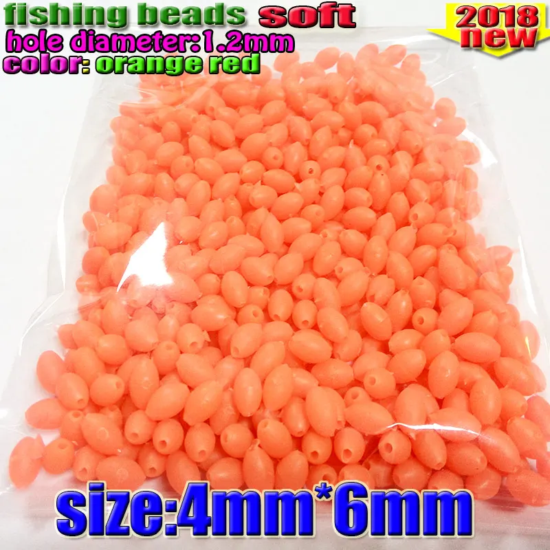 2018 fihsing plastic luminous fishing beads glow in the dark 2*3 3*4----12*16mm more size choose color is orange red