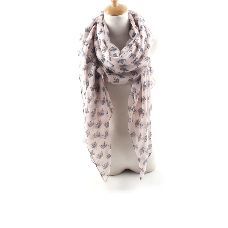 New Brand Vintage Women Scarves Autumn Winter Animals Printing Scarf Shawl Cotton Cute Elephant Print Wrap FreeShipping | Аксессуары для