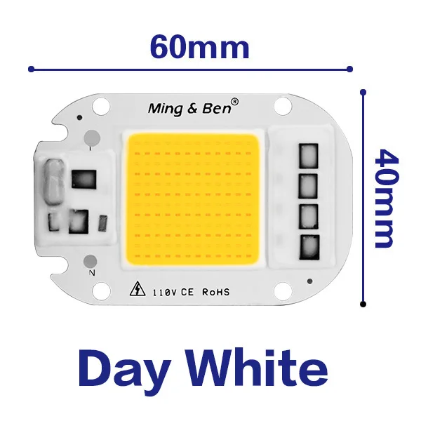 Day White 5 шт./лот 20 Вт 30 Вт 50 Вт светодиодный чип COB AC 220 В 110 в смарт-чип IC для Светодиодный прожектор Прожектор синий день белый зеленый красный желтый теплый - Испускаемый цвет: Day White