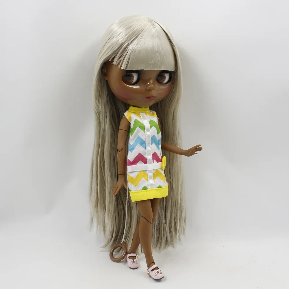Кукла Blyth ICY DBS 1/6 bjd супер черный оттенок кожи темнее черное модное серое прямое