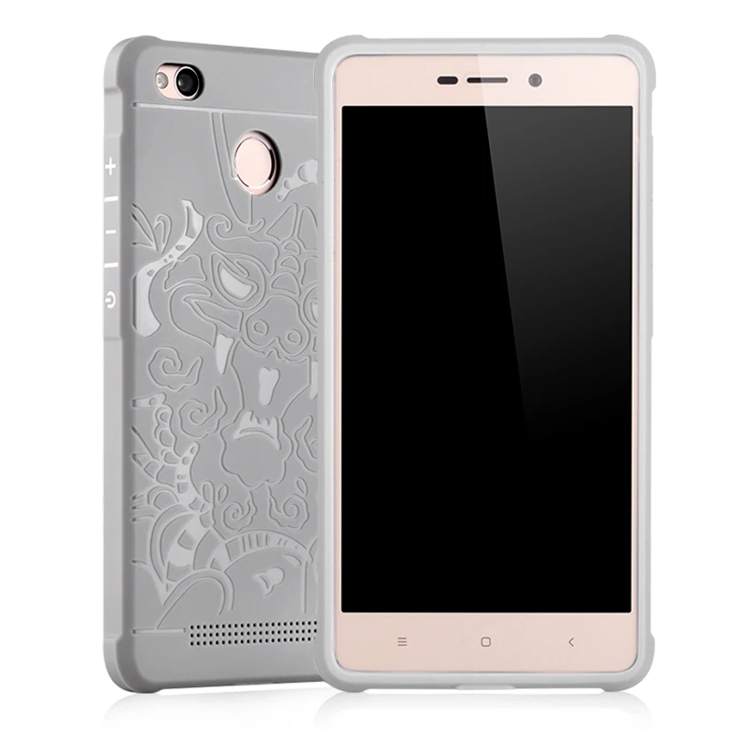 Чехол для Xiaomi Redmi 3S 4 Pro Prime Ударопрочный Мягкий Силиконовый 3D резной дракон Тонкий чехол на заднюю панель для Redmi note 2 3 4 4X