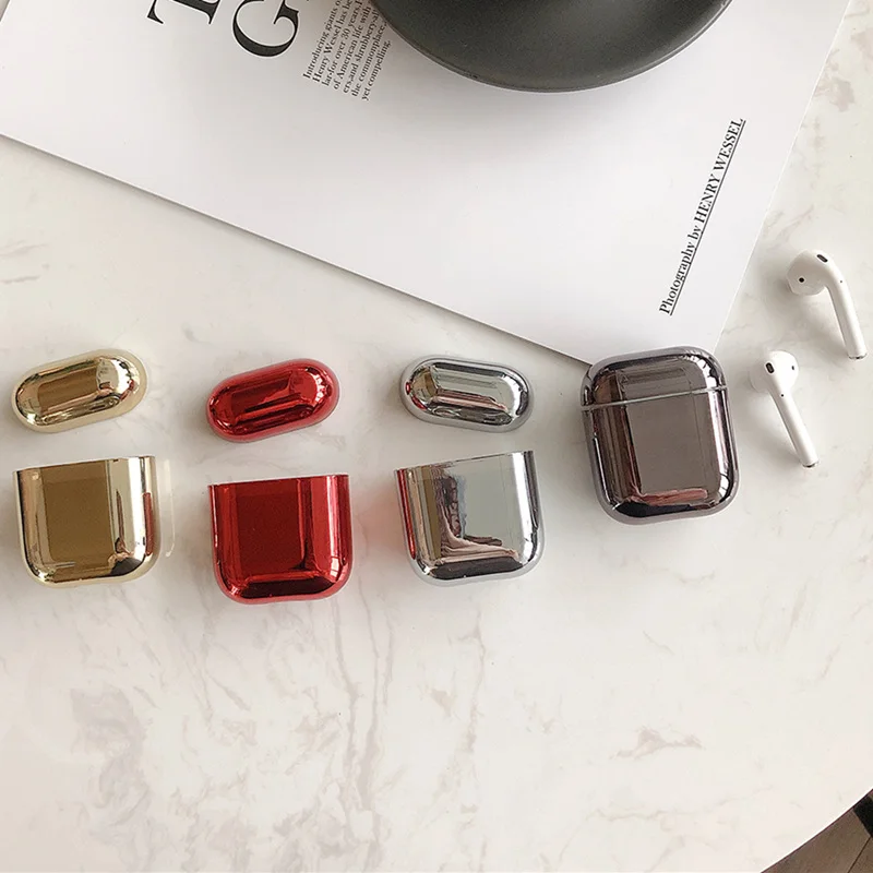 Чехол для AirPods роскошный позолоченный Жесткий Bluetooth беспроводной чехол наушников
