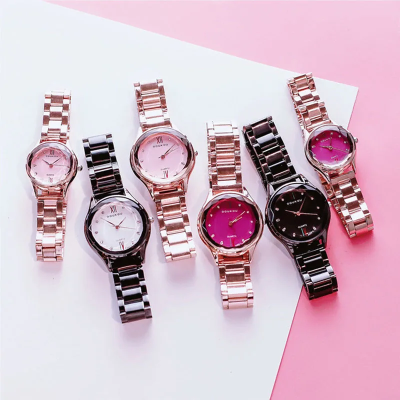 Новейший тренд корейской версии роскошные розовые часы Сакура девушка сердце