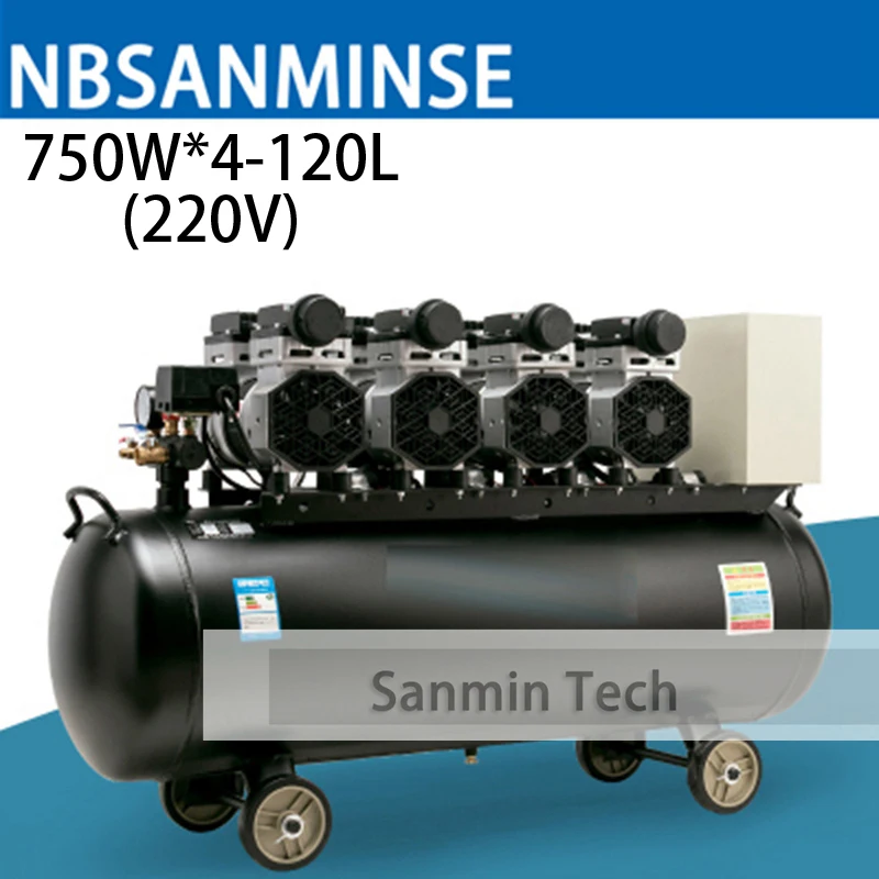 Oilless High Pressure Mute Design Wood Working Home Application Ac220v High Quality Sanmin