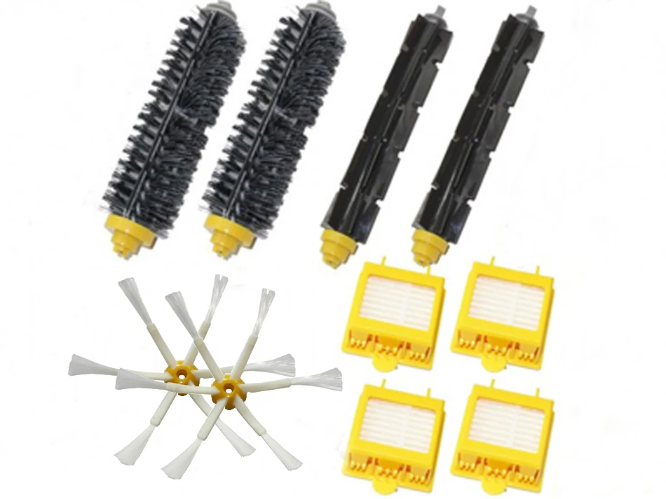 

High Quality 2 Bristle & Flexible Beater Brush & 4 Hepa Filter & 2 Side Brush kit for iRobot Roomba 700 Series 770 780 790