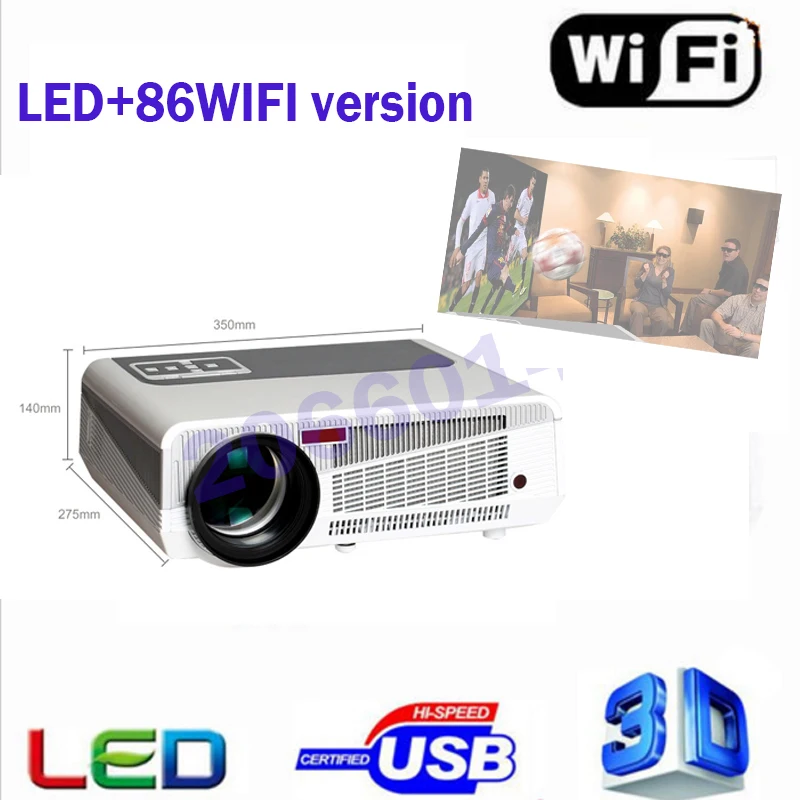 Original Poner Saund Projector Portable LED LCD Home Theater USB/SD/AV/HDMI 5000 Lumens Multimedia factory Beamer/Proyector | Электроника