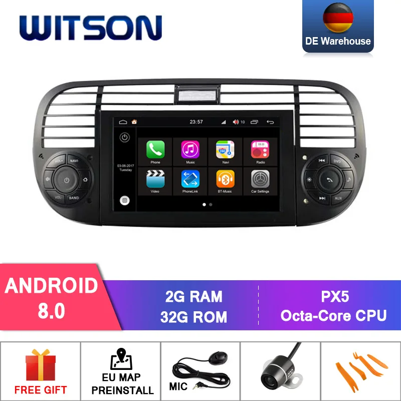 WITSON S200 Android 8 0 Восьмиядерный 32 ГБ флэш автомобиль DVD для FIAT 500 автомобильный Радио
