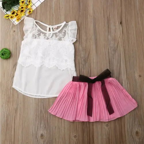 Летняя футболка для маленьких девочек 2 5 лет топы юбка пачка платье