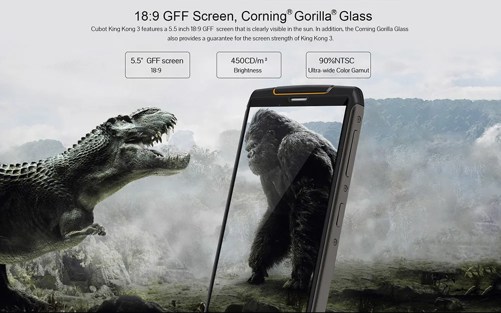 Cubot King Kong 3 IP68 водонепроницаемый ударопрочный мобильный телефон 6000 мАч Android 8,1 4 Гб+ 64 Гб MT6763T Восьмиядерный 5,5 ''4G смартфон