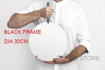 Black Dia 30cm Модное популярное Скандинавское современное металлическое круглое настенное декоративное круглое зеркало, классическое Золотое зеркало 1 шт - Цвет: Black Dia 30cm