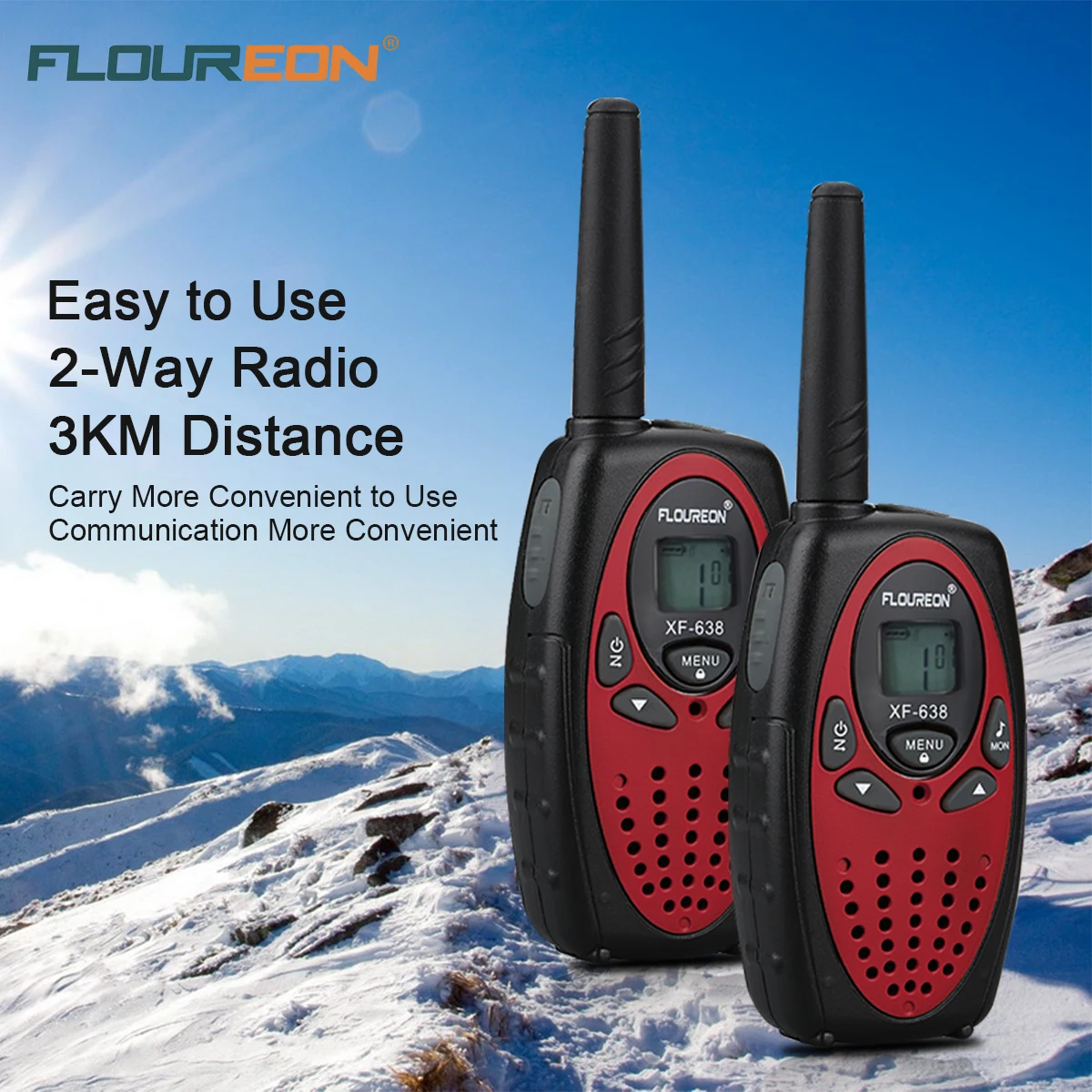 FLOUREON 8 канальный walkie talkie s UHF400-470MHz двухстороннее радио 3 км Interphone mini walkie talkie 2 шт walkie-talkie подарок