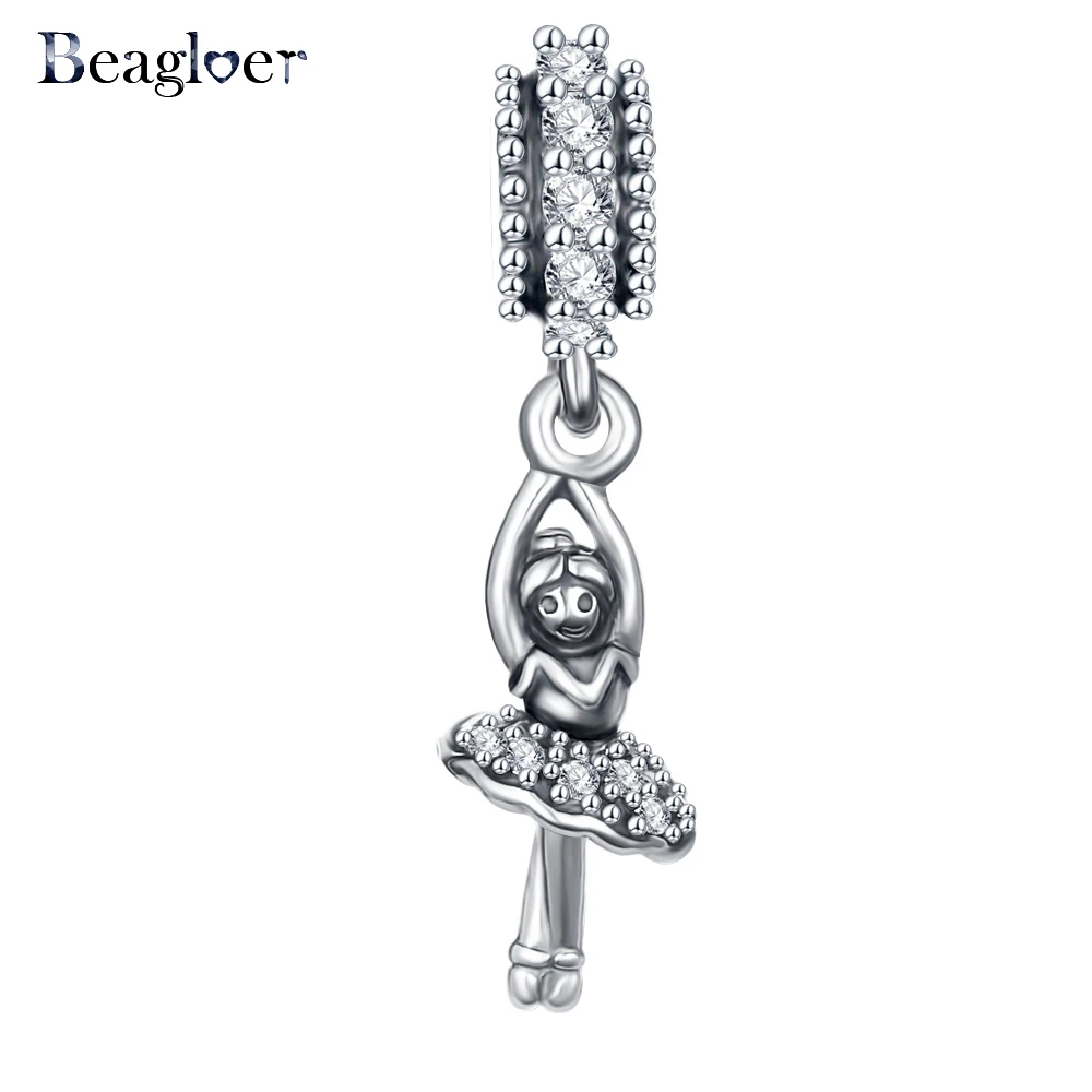Beagloer хит продаж Стерлинговое Серебро 925 пробы балерина очаровательный браслет