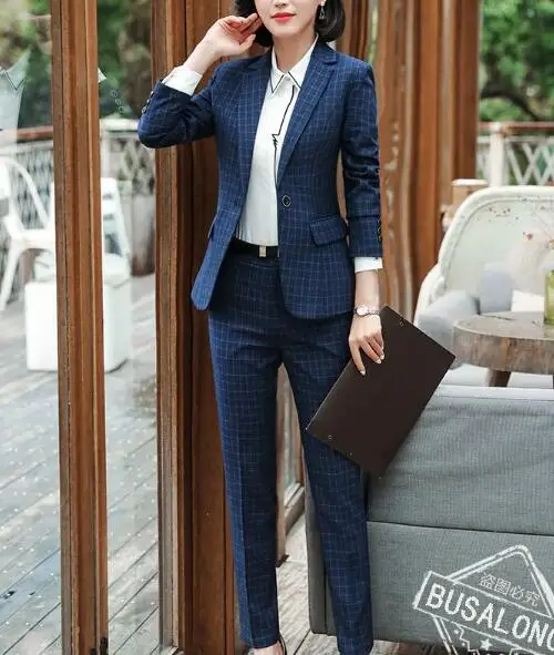 Летние Новые Модные клетчатые брюки женские деловые облегающие строгие для