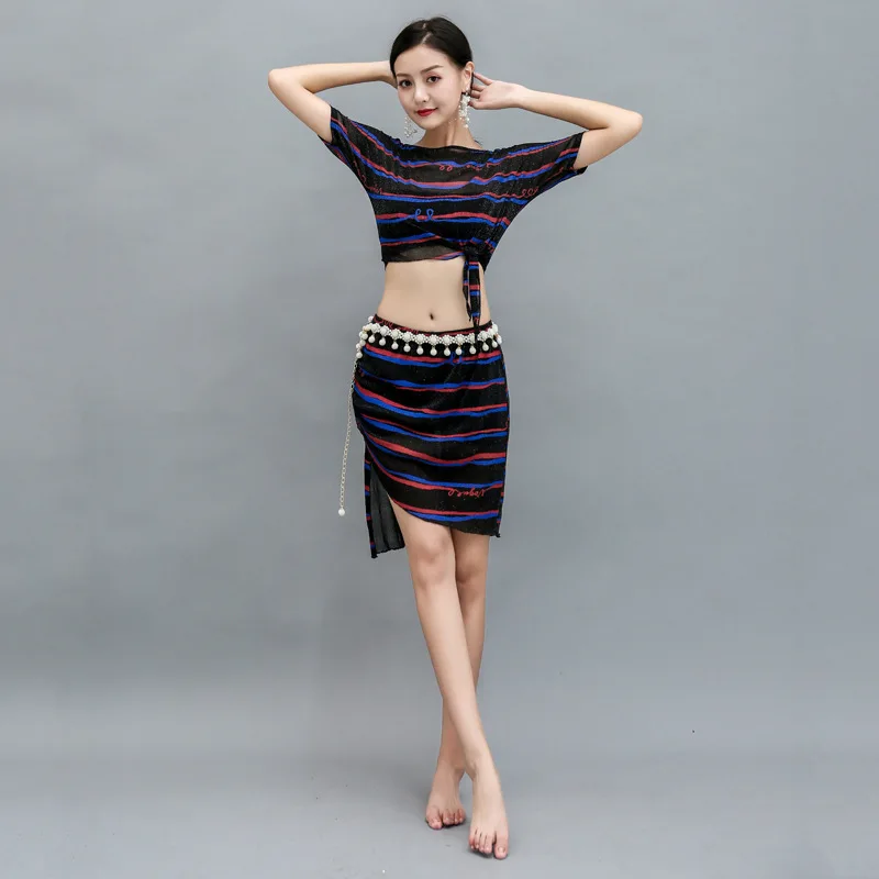 Профессиональный женский костюм для танца живота топ + юбка комплект женщин