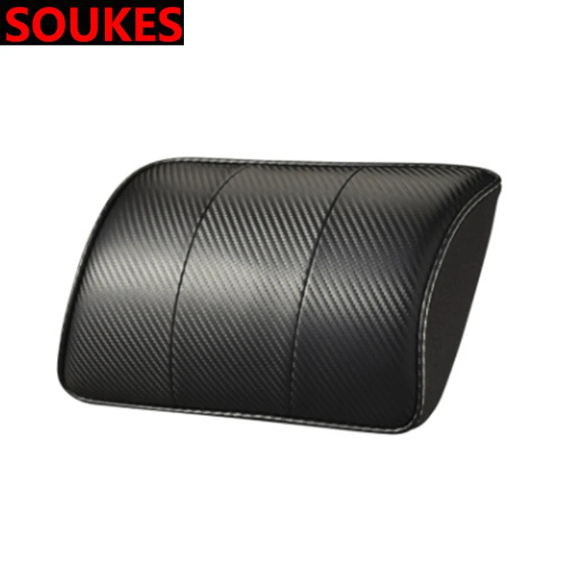 black NEW Leather Car Pillow Neck Pillow Headrest Car Accessories For Volvo S60 V70 XC90 Subaru Forester Peugeot 307 206 308 407 - Цвет: black