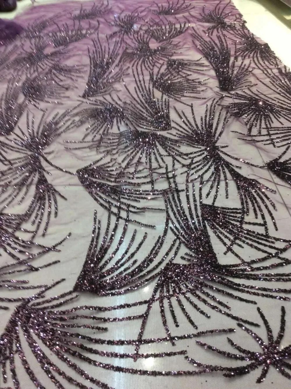 India glued glitter Tulle Mesh lace fabric hannah-702 for accessories Wedding dress cloth | Дом и сад
