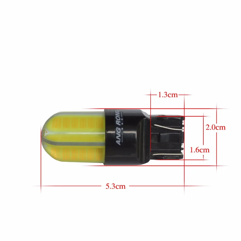 Angrong 2x высокое Мощность 580 7443 W21/5 Вт авто светодиодный лампы T20 582 7440 W21W 8 COB светодиодный обратная сторона светильник DRL Светильник лампы белый 12V
