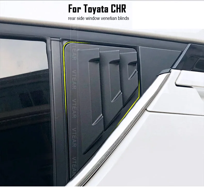 Vtear 2 шт. для Toyota C-HR CHR ABS задние боковые подъемные оконные жалюзи крышка отделка автомобиля внешние части аксессуары Стайлинг