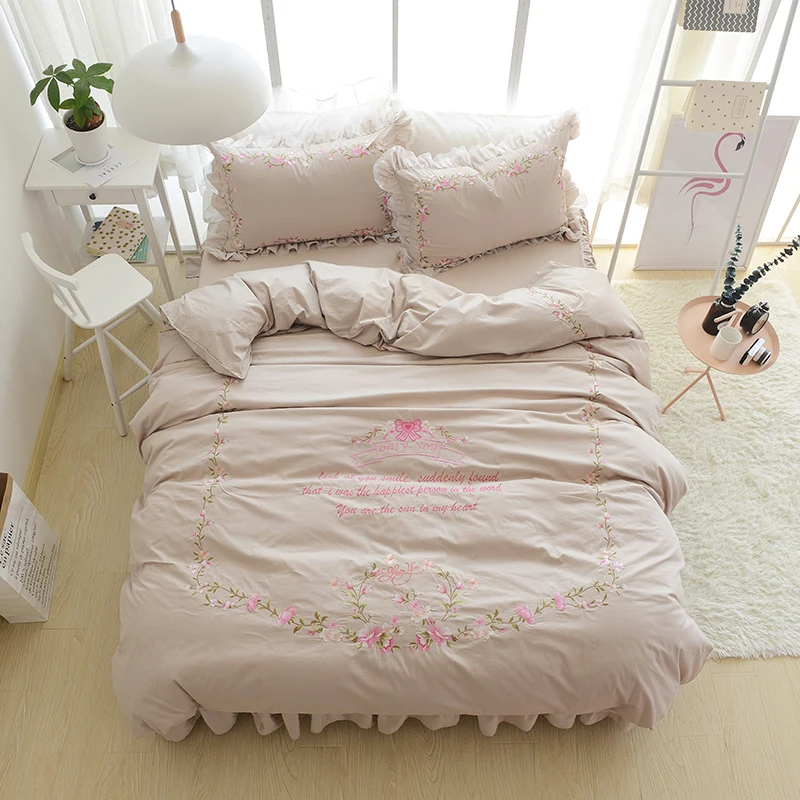 2017 Комплект постельного белья в Корейском стиле 100% хлопок пододеяльник с