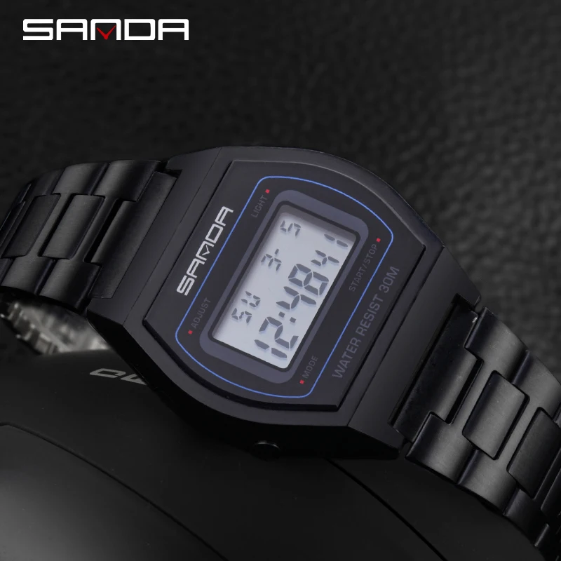 SANDA модные спортивные часы мужские водонепроницаемые светодиодные цифровые