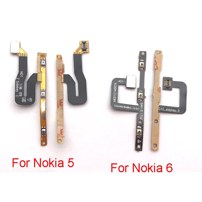 

New For Nokia 5 6 Power Button On Off Mute Volume Switch Connector Flex Cable Replacement Spare Parts