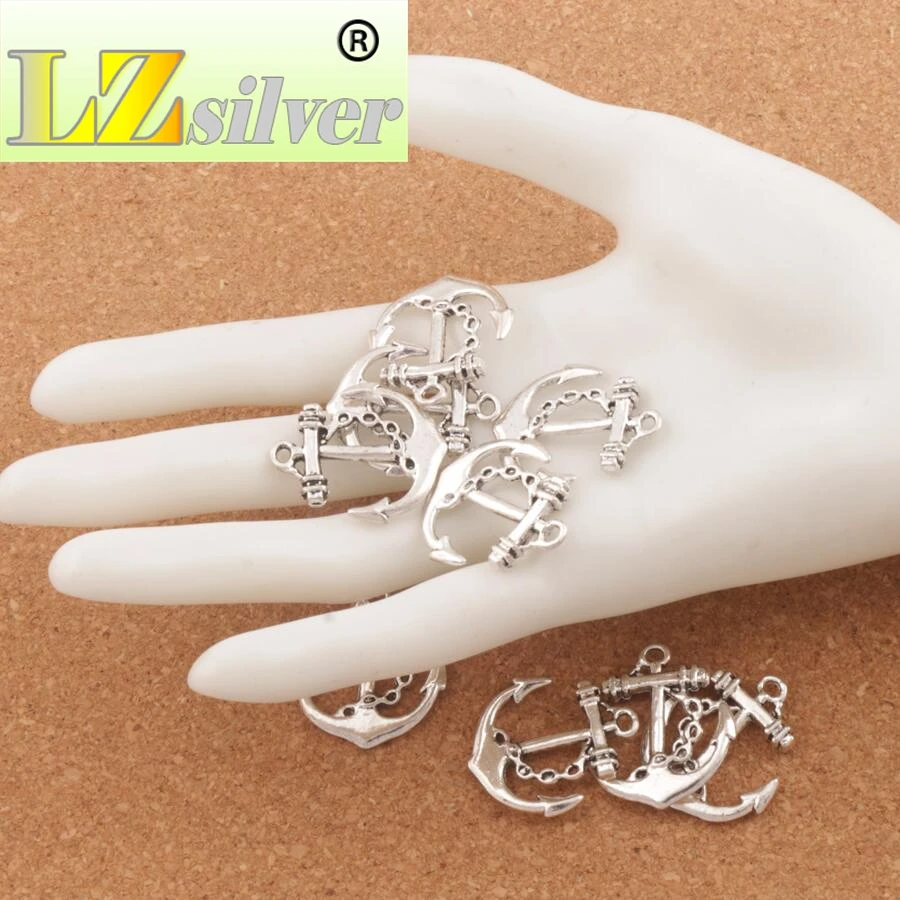 

Imports Nautical Anchor Paracord Charm Pendants 24x27mm 100p[cs zinc alloy Fashion Jewelry DIY L003