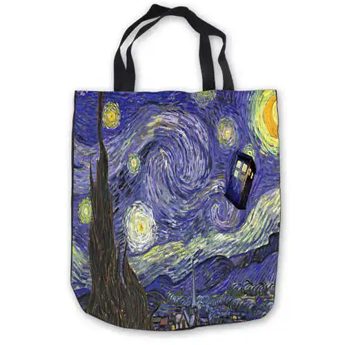 Пользовательские холст Vincent_van_Gogh Tote Ручные Сумки хозяйственная сумка