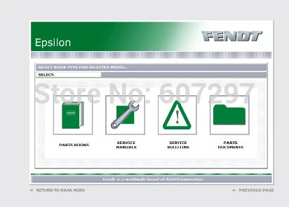 Сборки запчастей для евро-фирмы FENDT (Запчасти Эпсилона) и руководства по ремонту