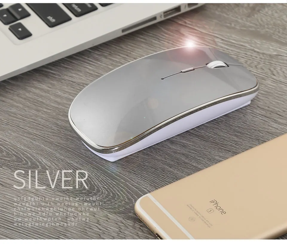 Новая Бесшумная Bluetooth мышь для Macbook Mac Hp Asus acer lenovo xiaomi, Беспроводная оптическая Мужская игровая мышь, перезаряжаемая мышь