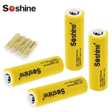 4 шт./лот Soshine 3 7 в 900 мАч ICR 14500 литий ионная аккумуляторная батарея
