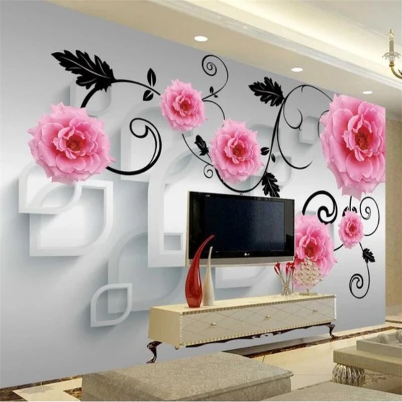 wellyu Custom wallpaper 3D murals papel de parede embossed rose flower TV background wall living room bedroom pattern | Обустройство