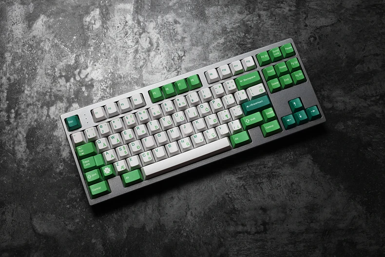 Вишневый профиль краситель Sub Keycap Set PBT пластик зеленый ирландский макет
