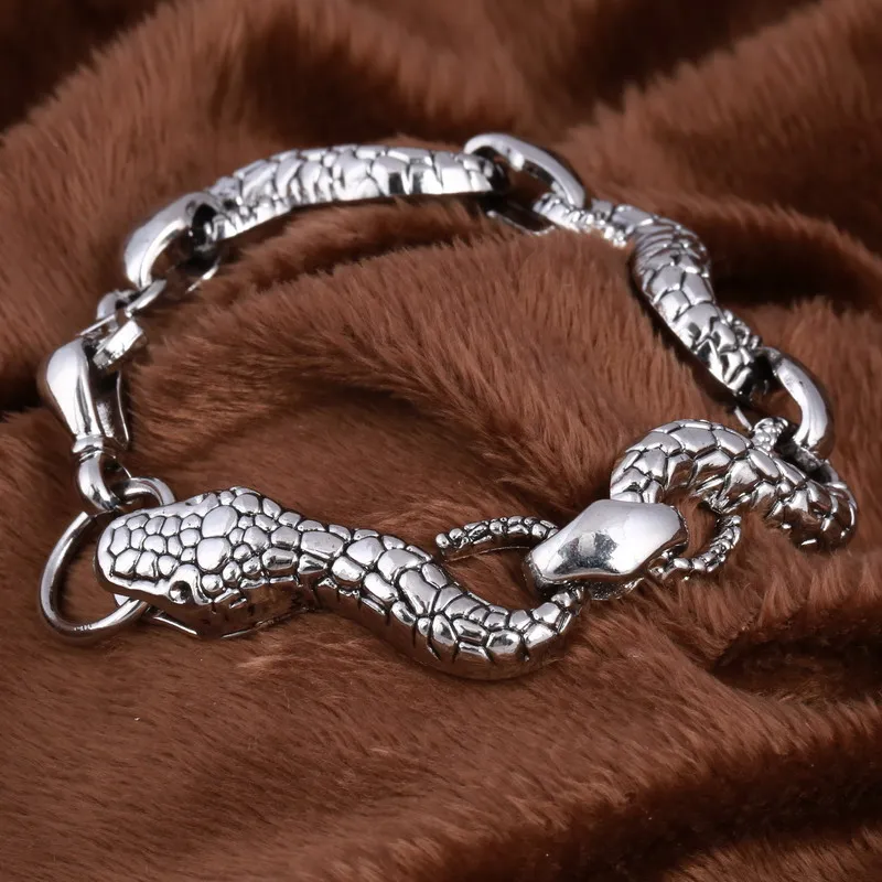 MINHIN Silver Color Snake Design Chain Bracelet For Boy Exaggerated Festival Party Decoration Jewelry | Украшения и аксессуары