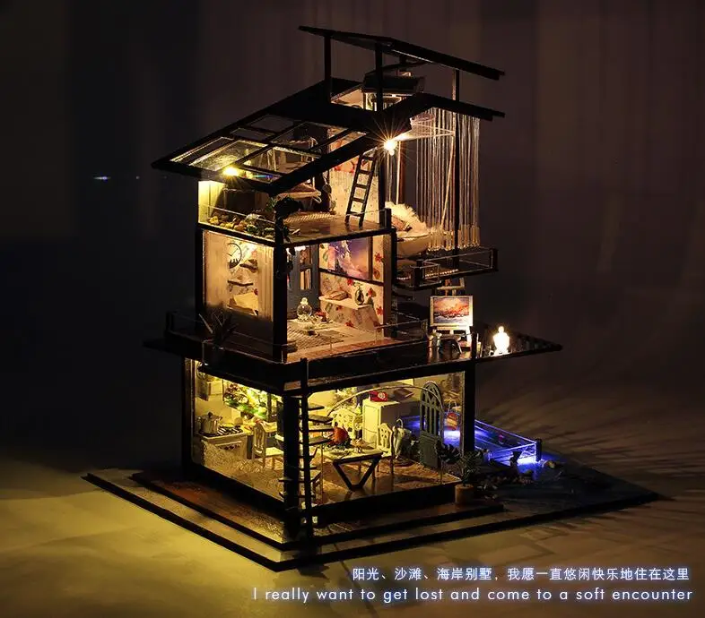 DIY кукольный домик игрушка деревянная Miniatura комната коробка кукольные домики