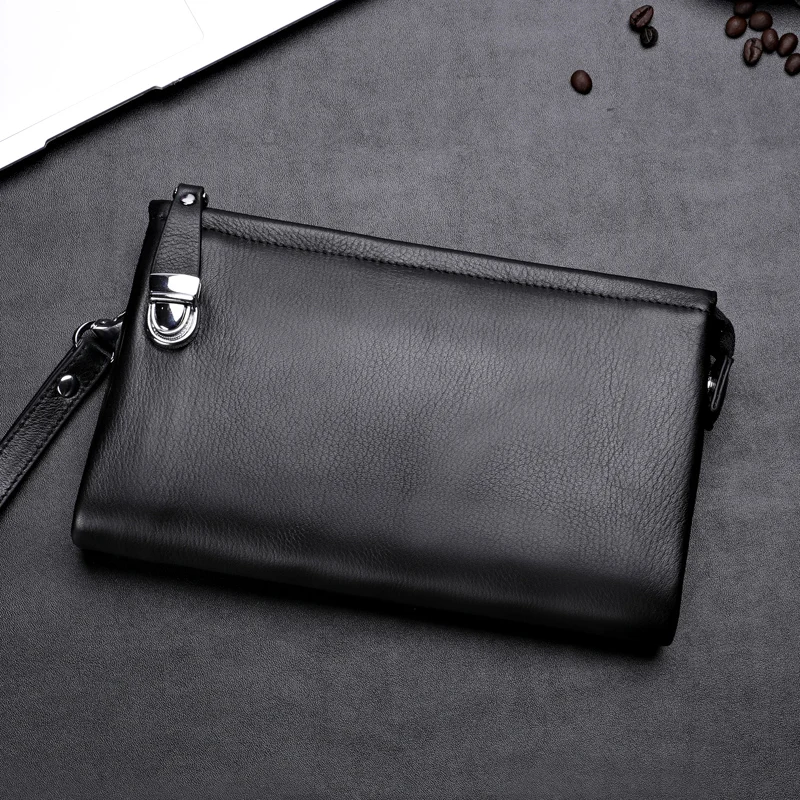 BAQI Brand Men Handbags Genuine Leather Cowhide Men Wallets Clutch Bag 2019 Fashion High Quality Ipad Bag Men Card Holder Casual