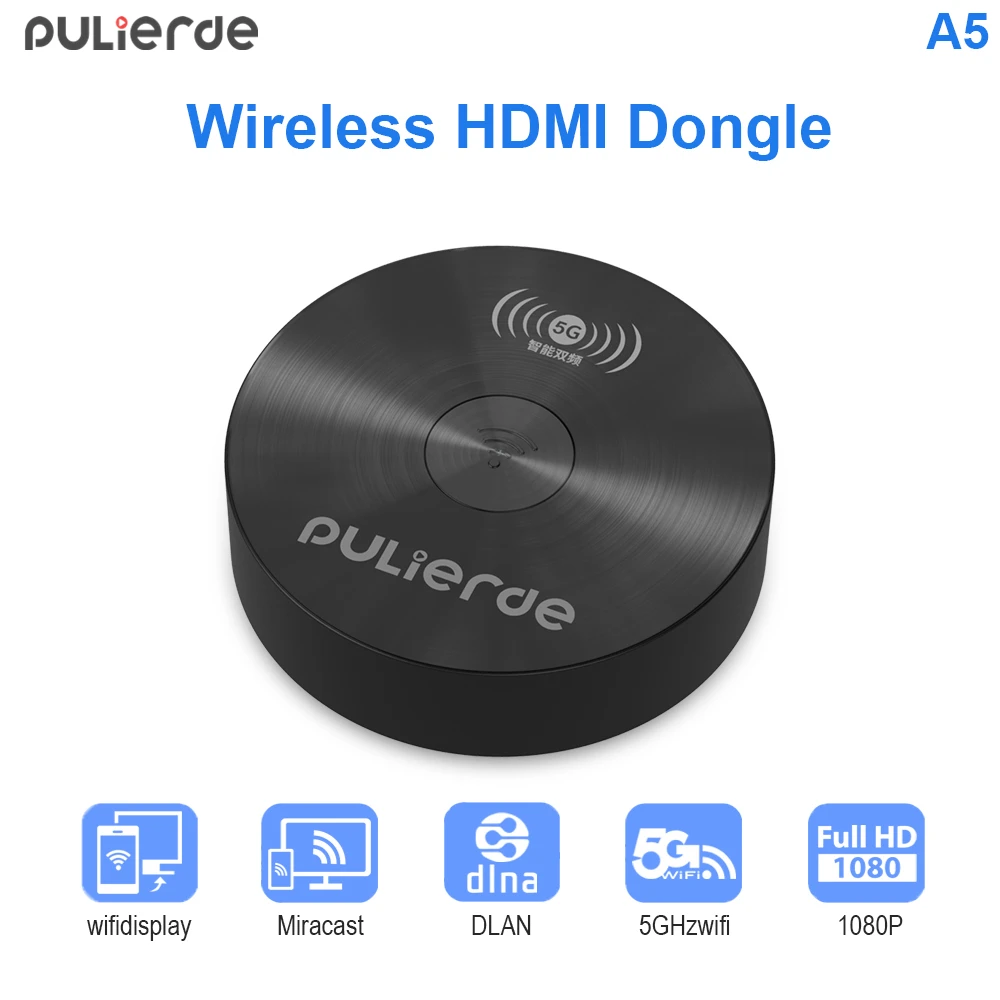 PULIERDE беспроводной HDMI ключ Miracast 1080P tv Stick Адаптер 2 4 ГГц 5G Wifi дисплей зеркальный