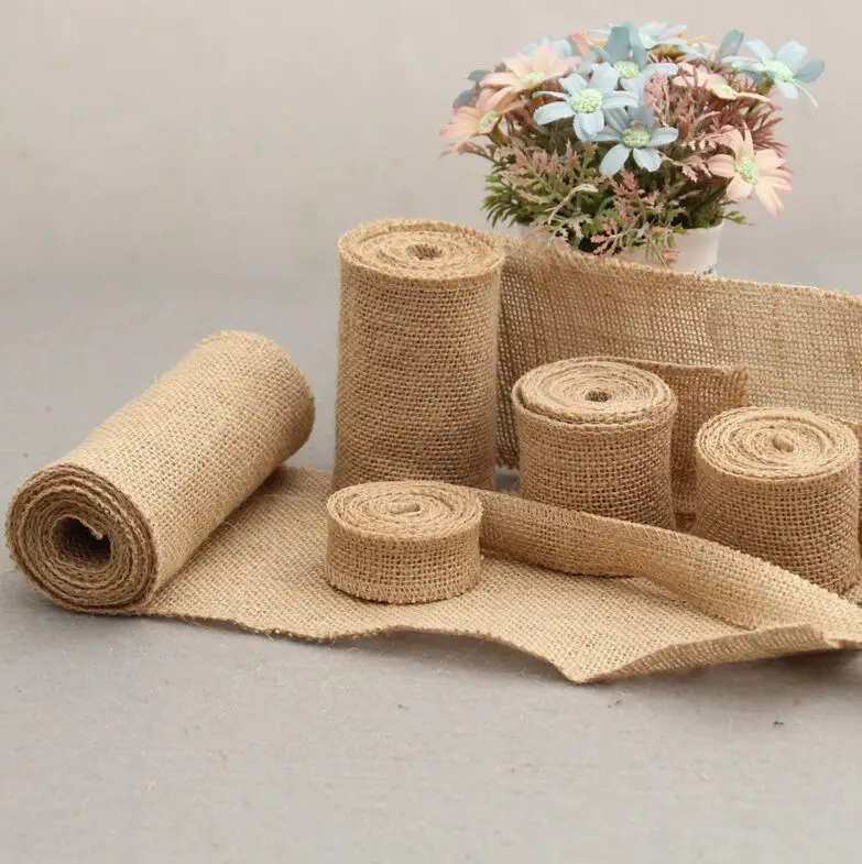 10 метров 9 размеров натуральная джутовая гессианская лента из мешковины