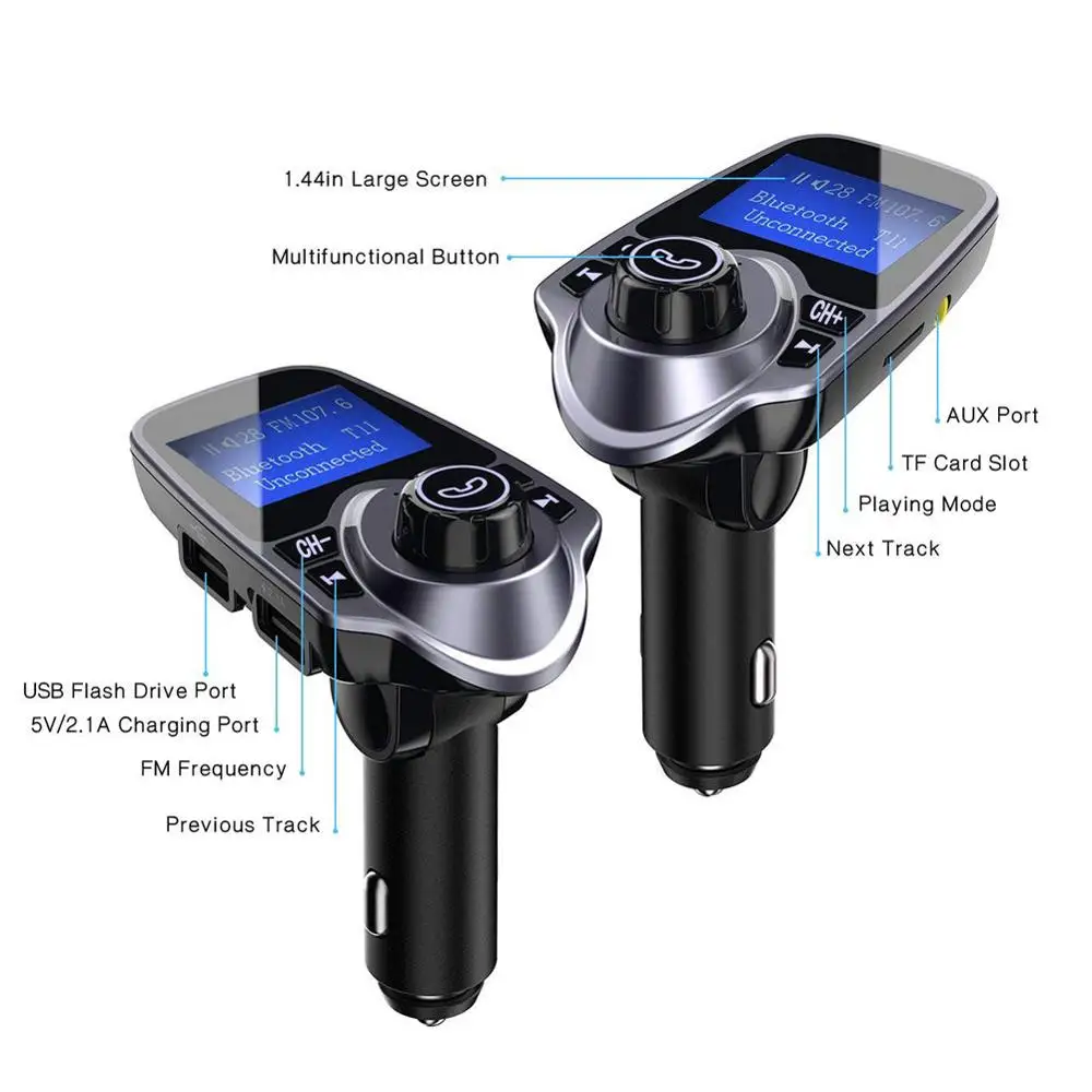 Беспроводной Bluetooth Автомобильный MP3 радио передатчик адаптер автомобильный Bluetooth FM USB передатчик зарядное устройство AUX вход ЖК-дисплей музыкальный плеер