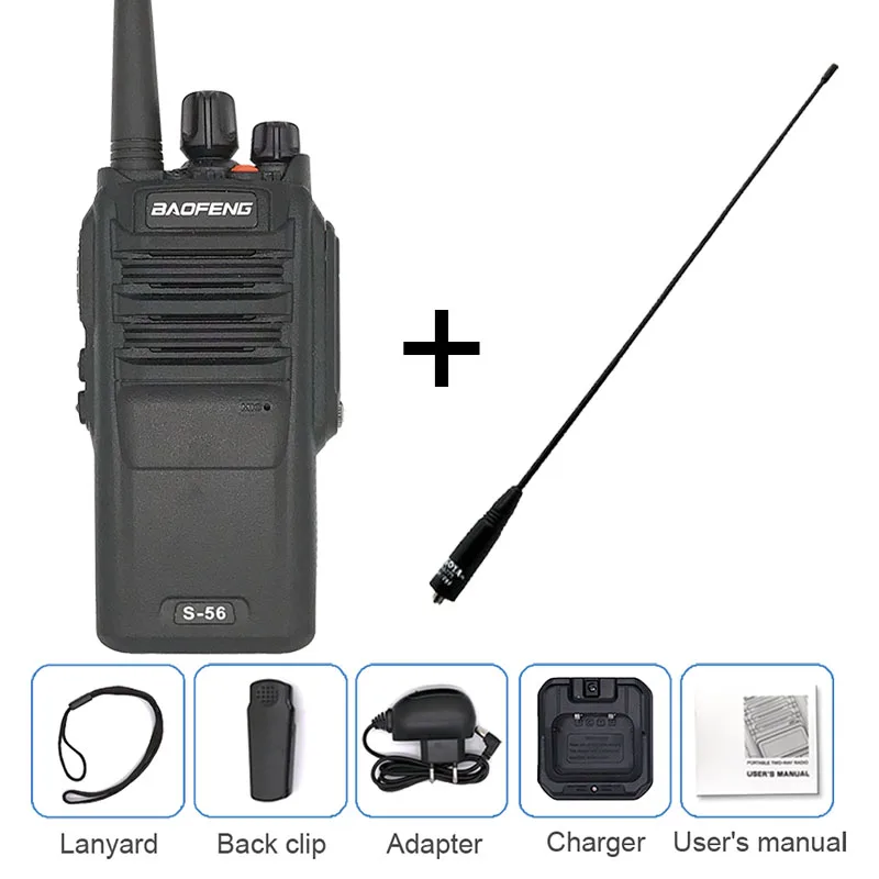 BAOFENG S-56 10 Вт Водонепроницаемая рация 10 км UHF Ham CB радио Comunicador двухсторонняя радиостанция КВ трансивер UV-9R - Цвет: add antenna