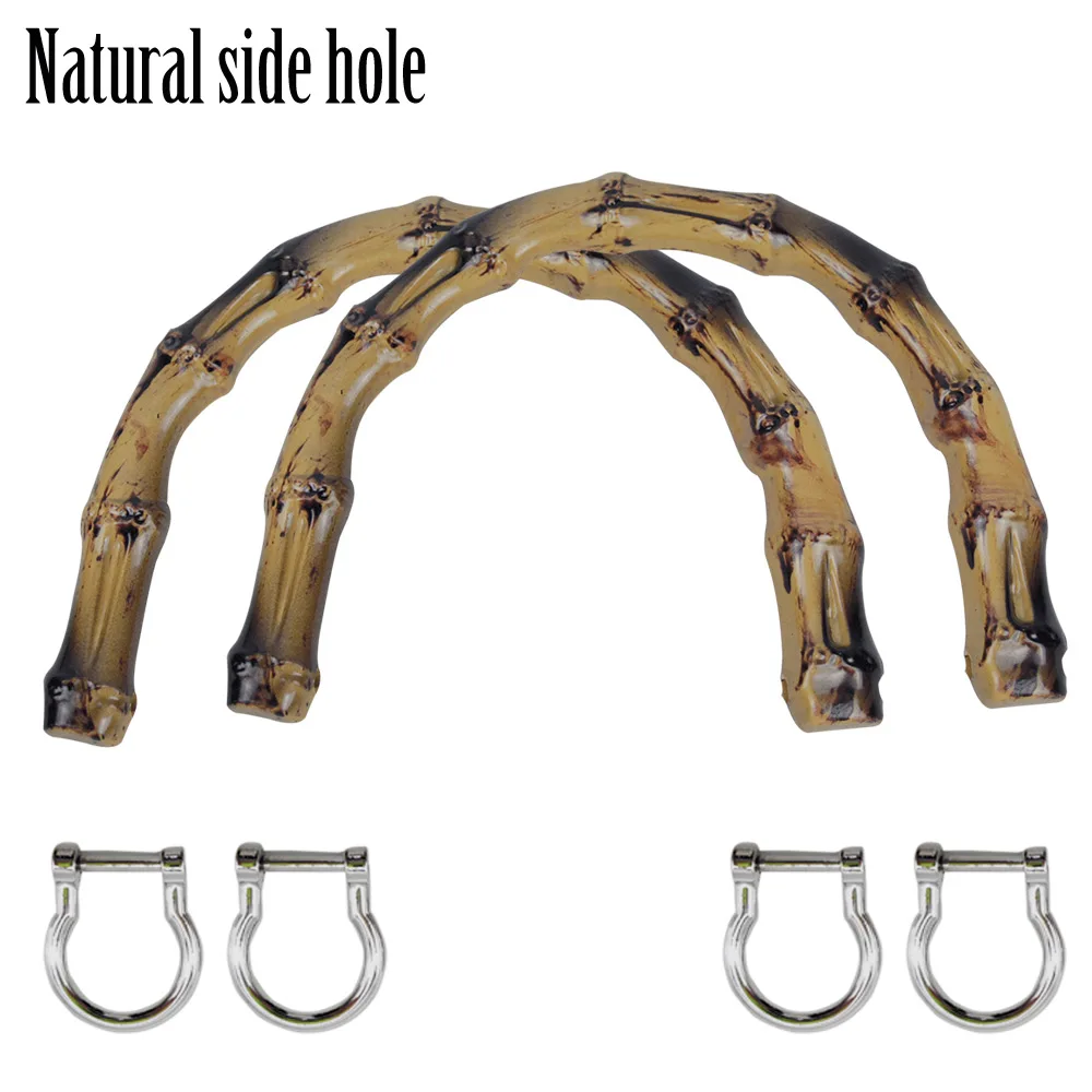 Natural side hole Tanqu Новая 1 пара бамбуковых пластиковых ручек для классической Мини O сумки женские сумки для Obag корзины O moon - Цвет: Natural side hole
