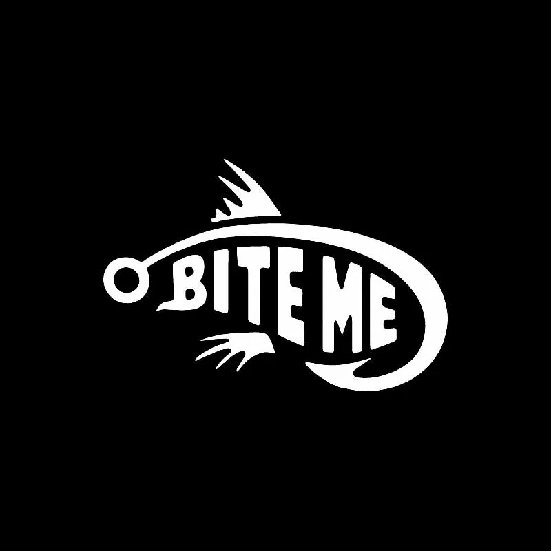 YJZT 13 5 см * 9 1 Bite Me рыбы Виниловая пленка для оклеивания автомобилей Стикеры