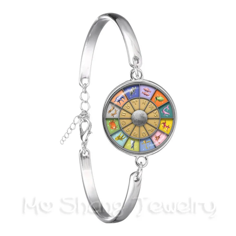Модные браслеты-цепочки ручной работы с 12 созвездиями посеребренный браслет в