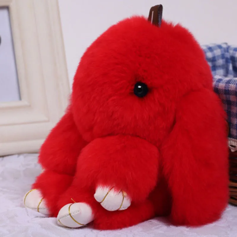 Настоящий кроличий мех высокое качество милый пушистый кролик сумка кулон милое