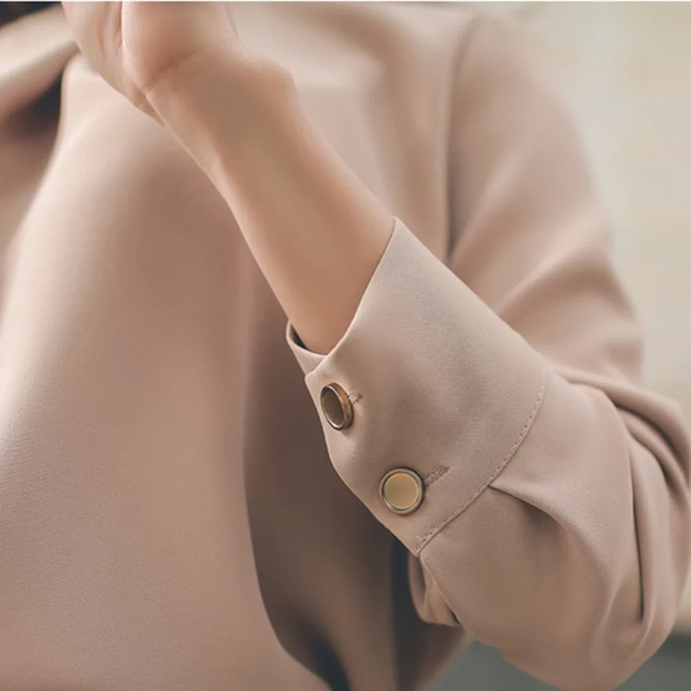 Блузка женская с длинным рукавом и воротником-стойкой | Женская одежда