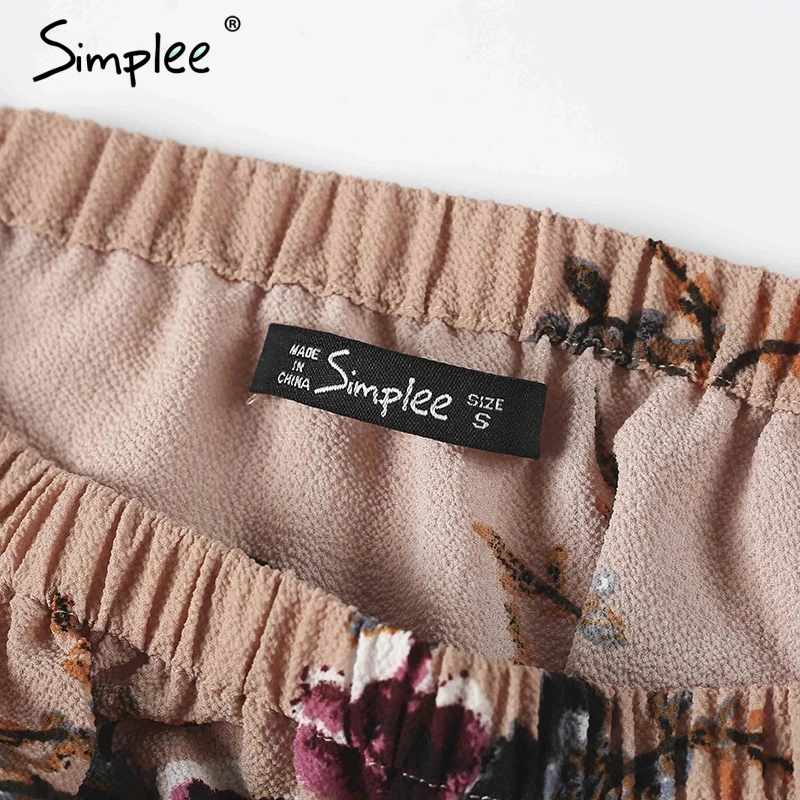 Женская шифоновая блузка Simplee, летние белые блузки с открытыми плечами и принтом, повседневные топы с широкими рукавами