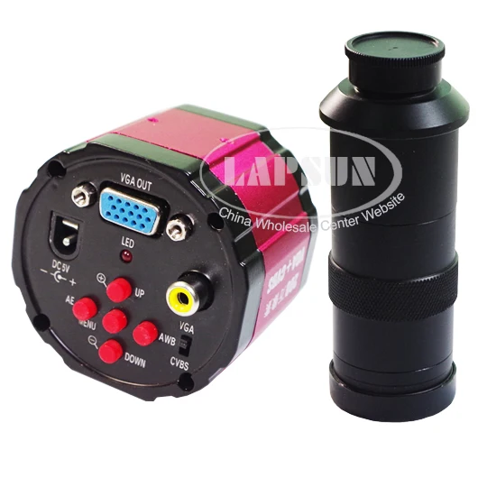 Цифровой промышленный микроскоп 2 Мп HD 100X красный и синий цвет видеовыход VGA AV для